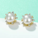 Delicate Zircon Pearl Earrings for Women