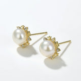 Delicate Zircon Pearl Earrings for Women
