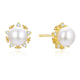 Delicate Zircon Pearl Earrings for Women
