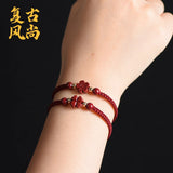 Zodiac Lucky Clover Red String Bracelet Chinese Style