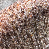Natural Agate 3-3.5mm Cube Faceted Beads for Jewelry Making
