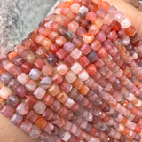 Natural Agate 6-7mm Cube Faceted Beads for Jewelry Making