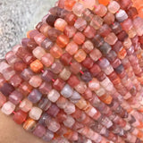 Natural Agate 6-7mm Cube Faceted Beads for Jewelry Making