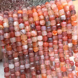 Natural Agate 6-7mm Cube Faceted Beads for Jewelry Making