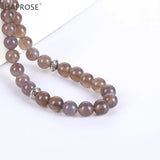 Gray Agate Stone Tasbih Prayer Islamic Muslim 33/99 Beads Necklace Tasbeeh