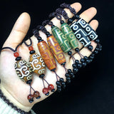Natural Agate Nine-Eyed Three-Eyed Dzi Pendant Sweater Chain Pendant