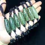 Natural Agate Nine-Eyed Three-Eyed Dzi Pendant Sweater Chain Pendant