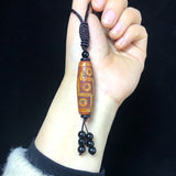 Natural Agate Nine-Eyed Three-Eyed Dzi Pendant Sweater Chain Pendant