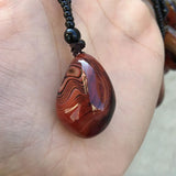Natural Agate Rough Stone Pendant Silk Handle Car Hanging Jewelry
