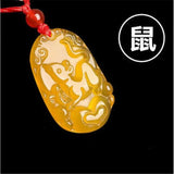 Agate Zodiac Pendant Hand Carved Nephrite Necklace