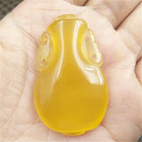Natural Agate Chalcedony Hand-Carved Vase Pendant