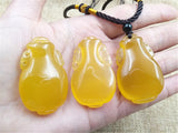 Natural Agate Chalcedony Hand-Carved Vase Pendant