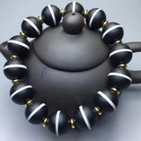 Natural Agate Jade Bracelet Hand-Carved Chalcedony Bangle
