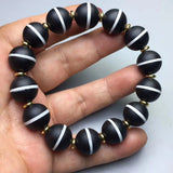 Natural Agate Jade Bracelet Hand-Carved Chalcedony Bangle