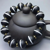 Natural Agate Jade Bracelet Hand-Carved Chalcedony Bangle