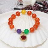 Natural Agate Bracelet for Women Gourd Hand String Autumn Winter Gemstones