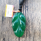 Green Jade Pendant Necklace for Women Men Leaves Jade Jewelry
