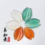 100% Real Jade Bracelets Necklace Agate Handcarved Cherry Petal DIY