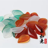 Natural Agate Handcarved Leaves DIY Real Jade Bracelets Necklace