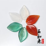Natural Agate Handcarved Leaves DIY Real Jade Bracelets Necklace