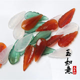 Natural Agate Handcarved Leaves DIY Jade Bracelet Necklace Accessories