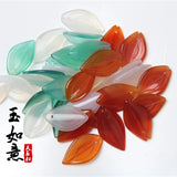 Natural Agate Handcarved Leaves DIY Real Jade Bracelets Necklace