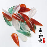 Natural Agate Handcarved Leaves DIY Jade Bracelet Necklace Accessories
