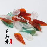 Natural Agate Handcarved Leaves DIY Jade Bracelet Necklace Accessories