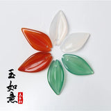 Natural Agate Handcarved Leaves DIY Real Jade Bracelets Necklace