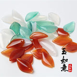 Natural Agate Handcarved Leaves DIY Real Jade Bracelets Necklace
