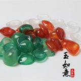 Handcarved Agate Plum Bossom Petal DIY Jade Accessories
