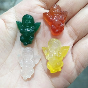 Natural agate small angel jade pendant wenwan accessories bag hanging