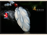 Natural Agate Jade Pendant Necklace Leaves Jade Women Men Jade Necklaces