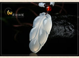 Natural Agate Jade Pendant Necklace Leaves Jade Women Men Jade Necklaces