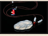 Natural Agate Jade Pendant Necklace Leaves Jade Women Men Jade Necklaces