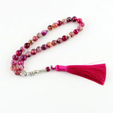 Natural Agate Stones Tasbih 99 Beads Rosary Muslim Misbaha Prayer Bracelet
