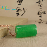 Natural Green Malay Jade Tube Pearl Pendant