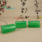 Natural Green Malay Jade Tube Pearl Pendant