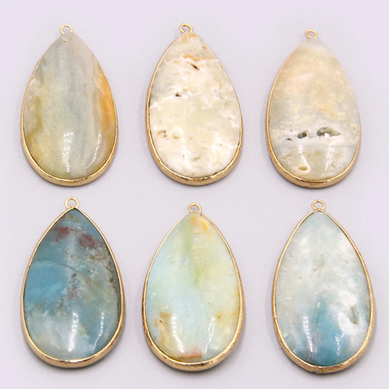 Amazonite Stone Pendant Necklace for Women