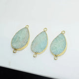Natural Amazonite Stone Quartz Pendant Frame Amulet Charm Bohemian Jewelry
