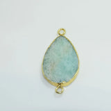 Natural Amazonite Stone Quartz Pendant Frame Amulet Charm Bohemian Jewelry