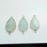 Natural Amazonite Stone Quartz Pendant Frame Amulet Charm Bohemian Jewelry