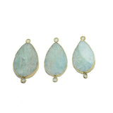 Natural Amazonite Stone Quartz Pendant Frame Amulet Charm Bohemian Jewelry