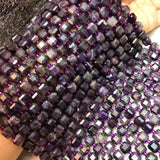 Natural Amethyst 8-8.5mm Cube Faceted Beads for Necklace Bracelet