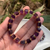 Amethyst Crystal Bracelet Titanium Beads 7mm 8mm