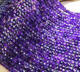 Natural Amethyst Faceted Cube Beads for Jewelry Making