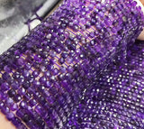 Natural Amethyst Faceted Cube Beads for Jewelry Making