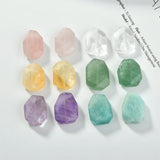 Natural Amethyst Powder Crystal Irregular Straight Hole Cut Surface DIY Jewelry