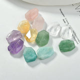 Natural Amethyst Powder Crystal Irregular Straight Hole Cut Surface DIY Jewelry