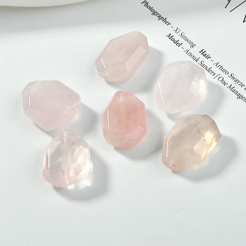Natural Amethyst Powder Crystal Irregular Straight Hole Cut Surface DIY Jewelry